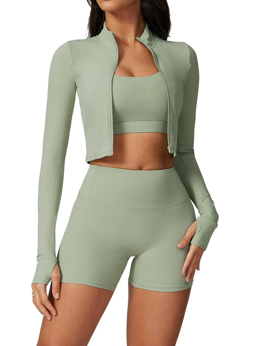 Workout Sets for Women 3 Piece High Waisted