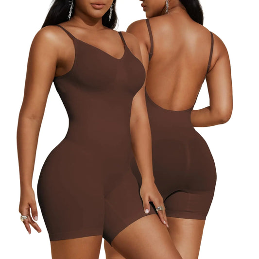 Womens Backless Shapewear Bodysuit Tummy control